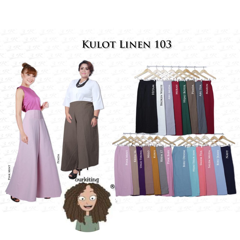 CELANA KULOT LINEN STD & XXL / KULOT LINEN BIG SIZE / CELANA PANJANG JUMBO / celana panjang wanita /