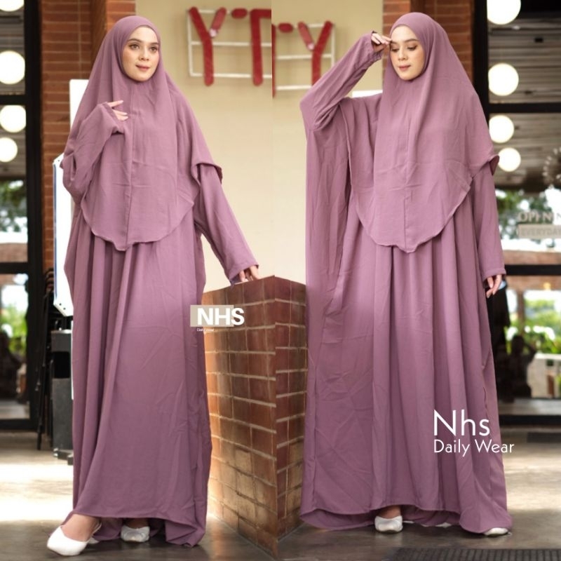 Soraya Kaftan Set Kaftan + jilbab crincle airflow