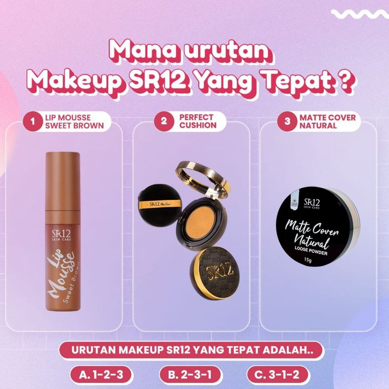 SR12 Lip Mousse Sweet Brown 2gr Melembabkan Bibir Warna Cokelat Tahan Lama