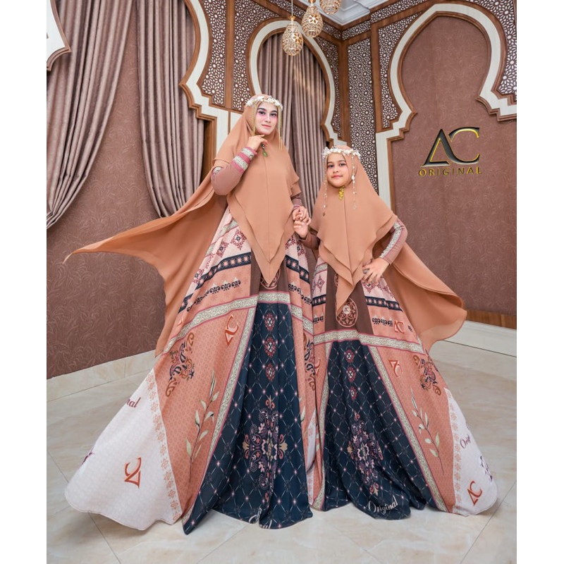 Sultan Coupelan By Ac Original / Gamis Syari Couple Ibu Dan Anak / Gamis Syari Anak / Gamis Ibu Jumb