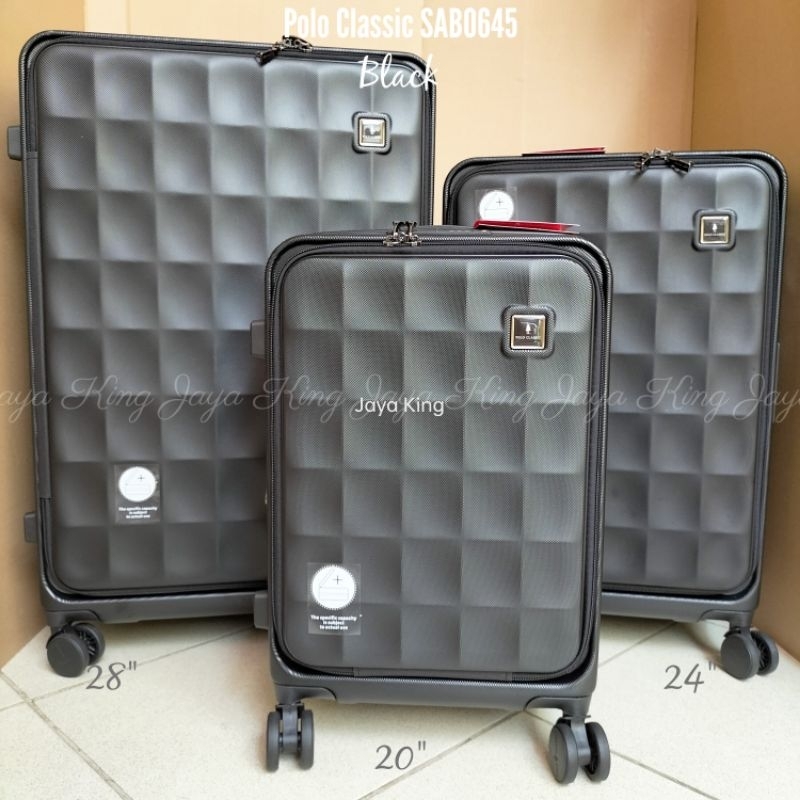 Koper Fiber 24 Inch POLO CLASSIC Expandable Resleting Anti Tusuk TSA Lock Kunci Tanam