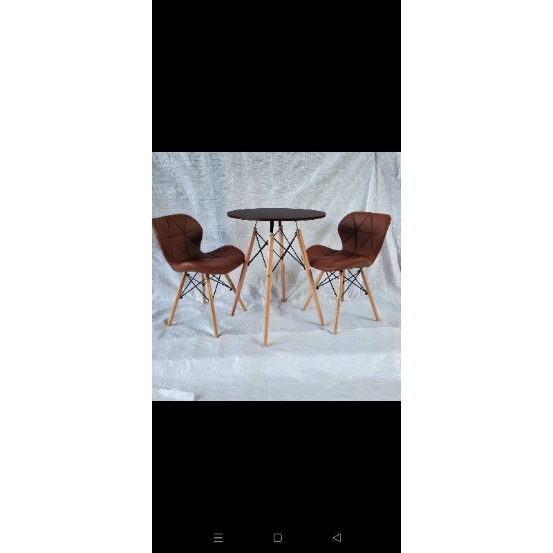 meja cafe kayu / meja bulat / meja makan bulat / meja teras / meja serbaguna bulat