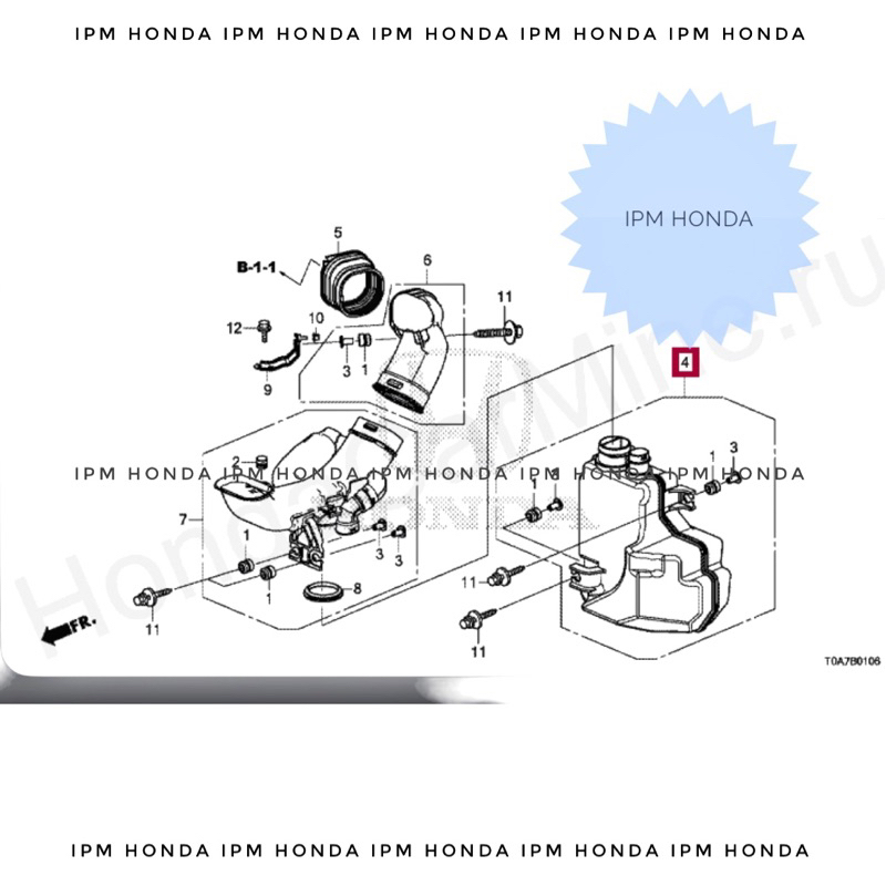 17230 R5A / R6A Chamber Assy Resonator Tabung Filter Saringan Hawa Udara Honda CRV GEN 4 RM1 2000cc 2.0 / RM3 2400cc 2.4 L 2013 2014 2015 2016 2017