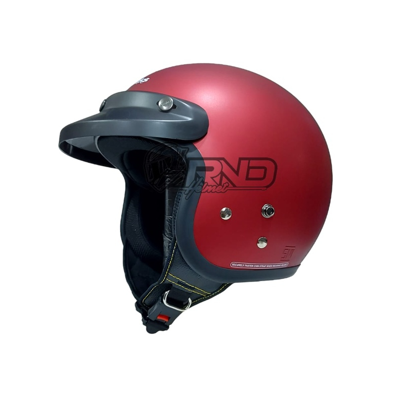 Helm Cargloss CFM Retro Original Merah Maroon Doff