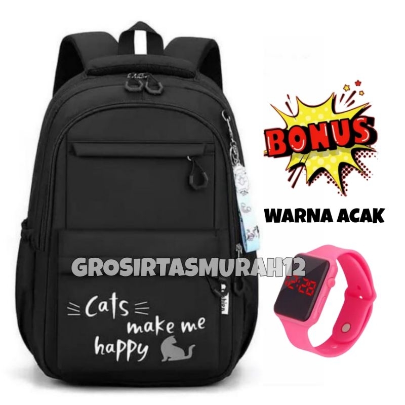 TAS SEKOLAH ANAK PEREMPUAN SD SMP BONUS JAM TANGAN