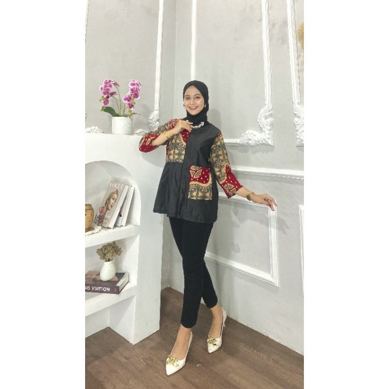 ATASAN/BLOUSE BATIK KOMBINASI MURAH MODERN