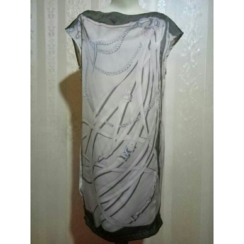 Preloved Dress Abu Motif rantai Sabuk ala Gucci