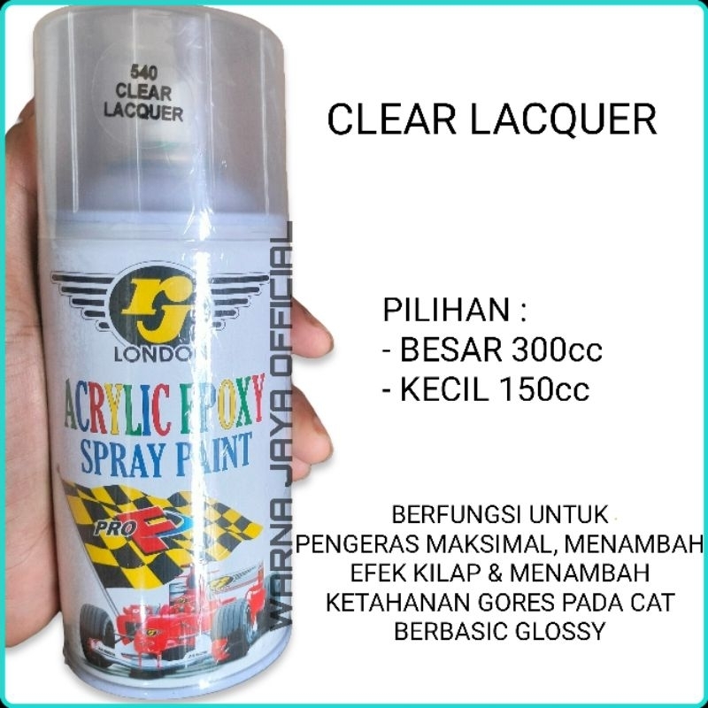 CLEAR LACQUER - Cat Kaleng Semprot Pilok Pylox Piloc RJ London Clear Vernis Klir Lacquer Pernis Beni