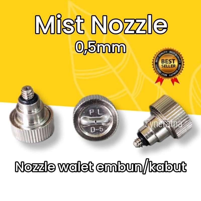 Mist nozzle 0.5mm/kepala nozel embun kabut head misting 0.5 mm sprayer siram taman/walet