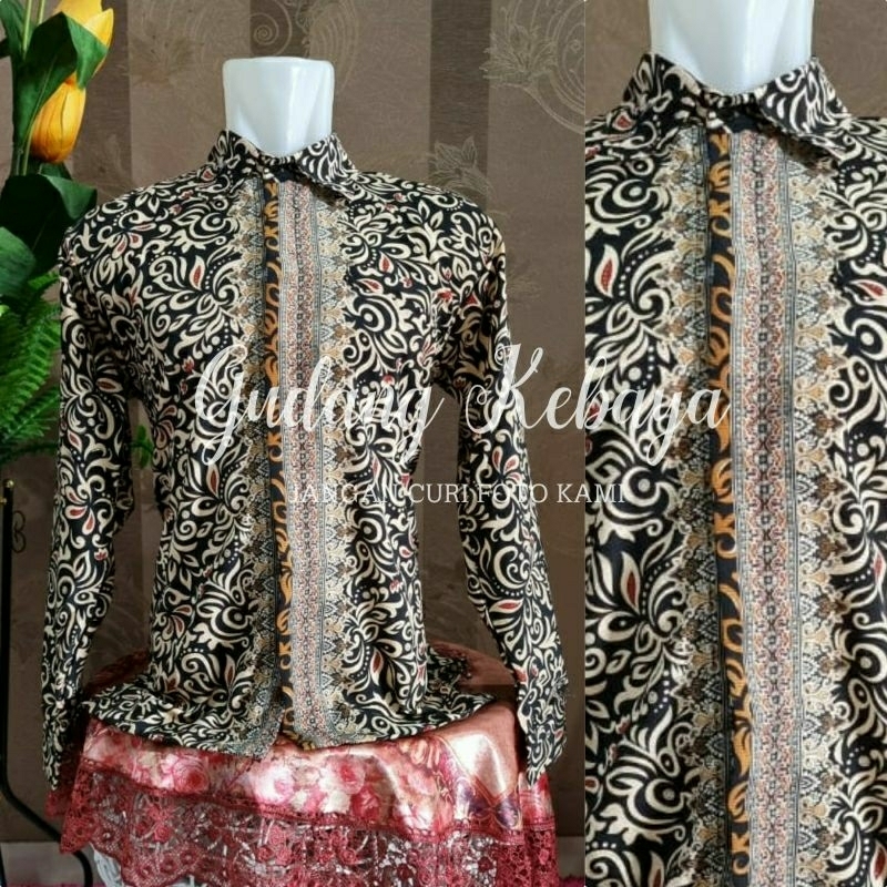 Batik pria lengan panjang/kemeja batik/kemeja batik lengan panjang pria/cacing mocca