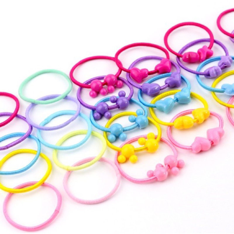 50pcs Karet Rambut Anak Colorful