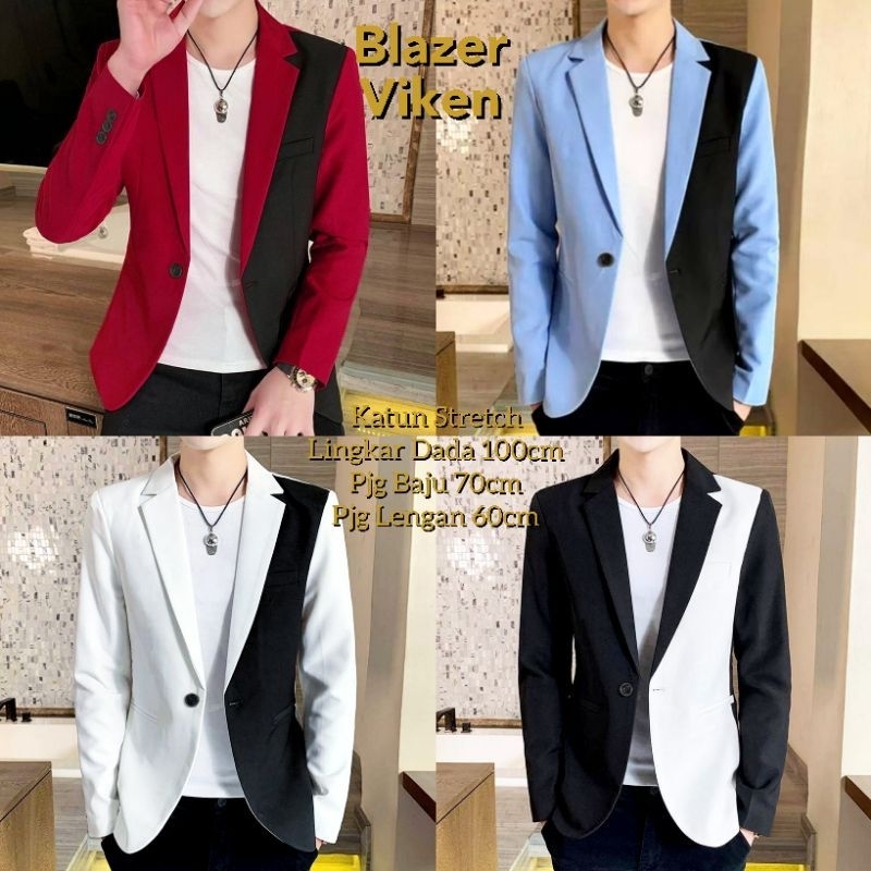Blazer Jas Pria VIKEN Baju Pakaian Blazer Cowok Keren Jas Pria Model Korea Korean Pesta Seragam