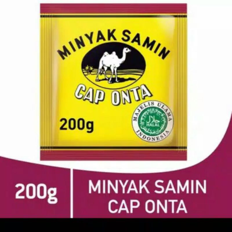 1 DUS (60 pcs)MINYAK SAMIN SASET 200 gr. cap onta.