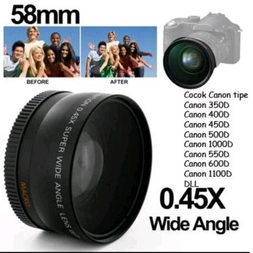 lensa wide 58mm converter lensa ultra wide macro 58mm canon nikon