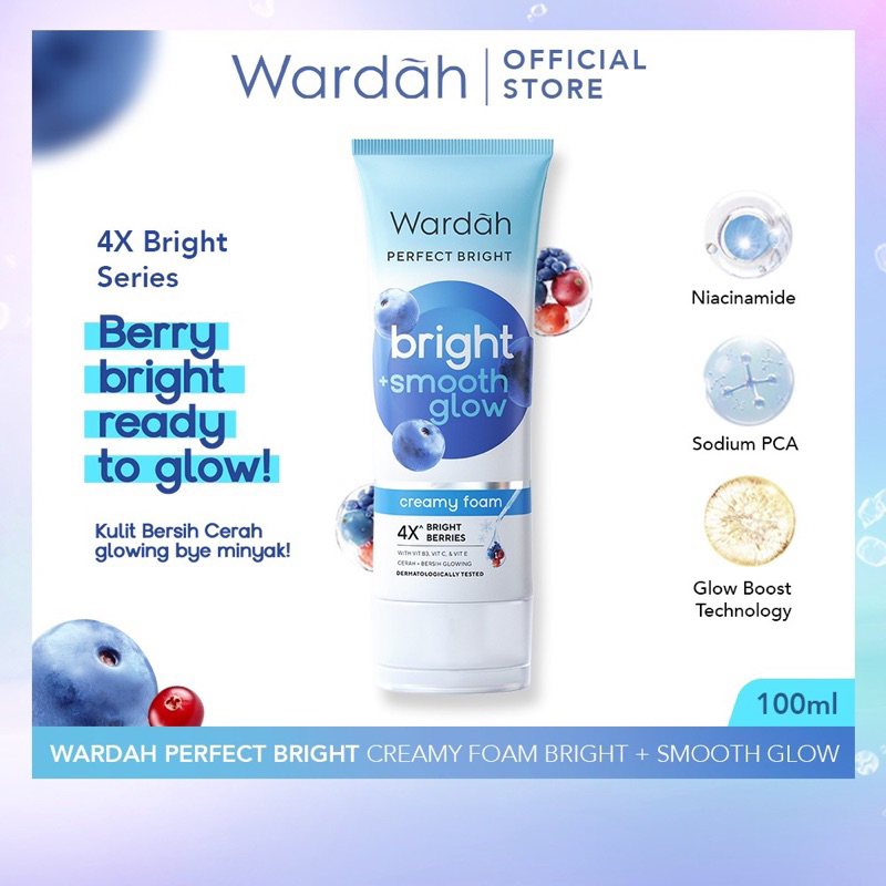 WARDAH PERFECT BRIGHT CREAMY FOAM BRIGHT + SMOOTH GLOW &amp; OIL CONTROL 100ML