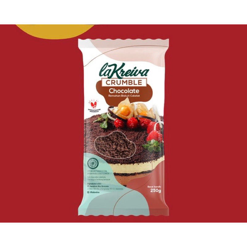

la Kreiva Crumbe Chocolate / Remahan Biskuit Cokelat 250 gram