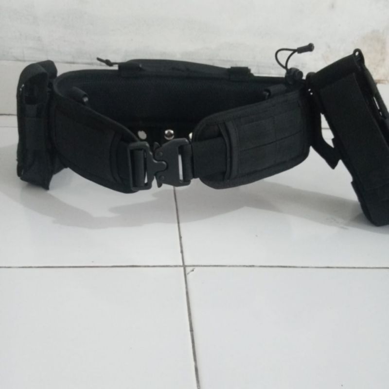kopel set tactical / warbelt tactical /sabuk set tactical hitam tebal