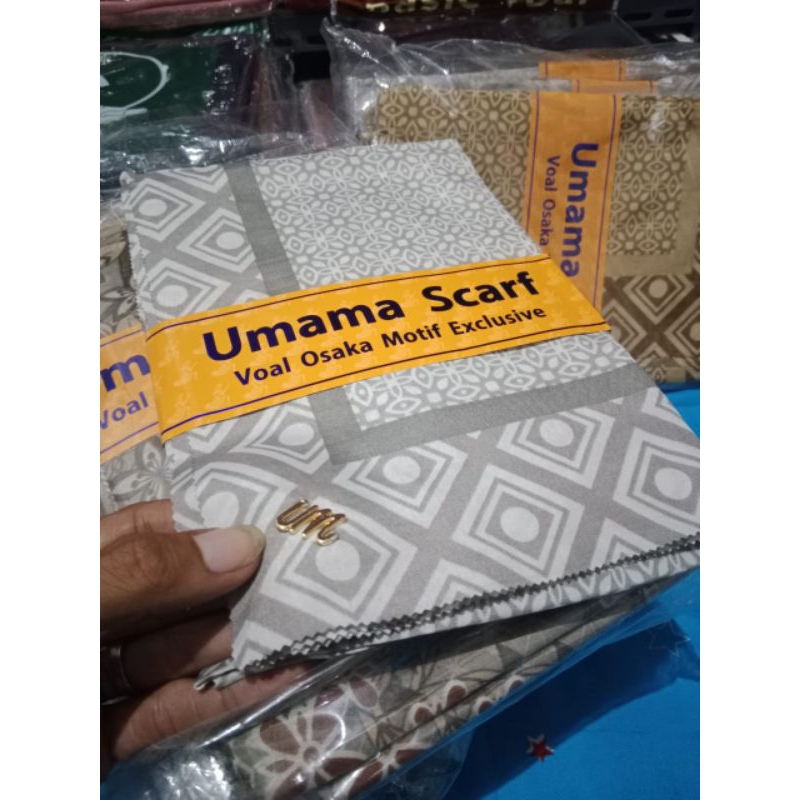 Hijab Segi Empat Voal Motif Exclusive Umama Metal Logo (Motif Part 5)