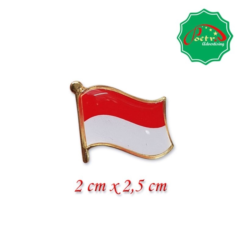 Pin Bendera Merah Putih Berkibar