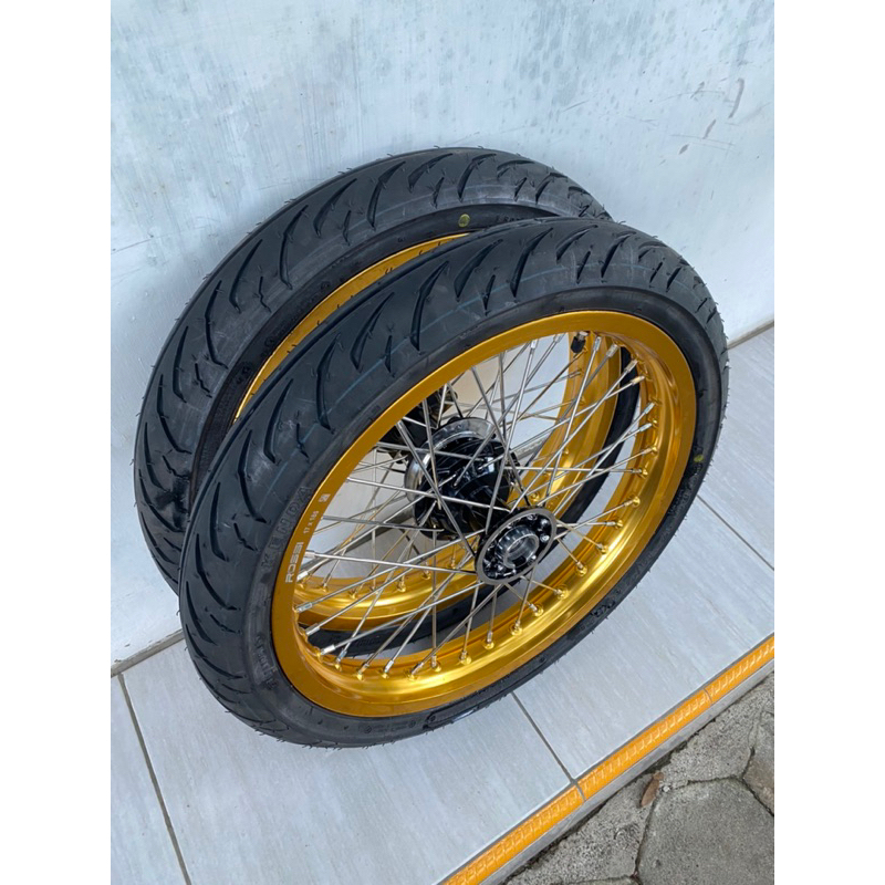SEPAKET VELG KLX,supermini klx,velg cacing,whellset klx semicacing