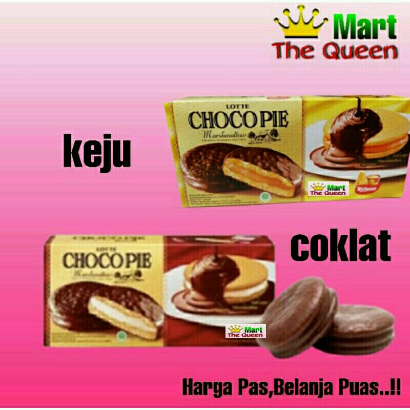 

Chocopie Lotte Varian Rasa 1 Box isi 12 pcs 28 gram