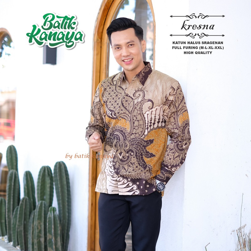 KRESNA Baju Batik Pria Full Furing Bahan Katun Primisima