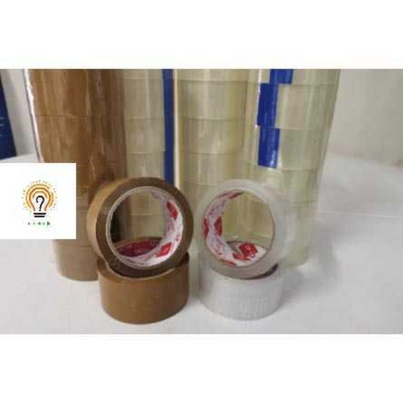 Lakban Murah 45MM 90Y Tape Lakban Bening dan Coklat