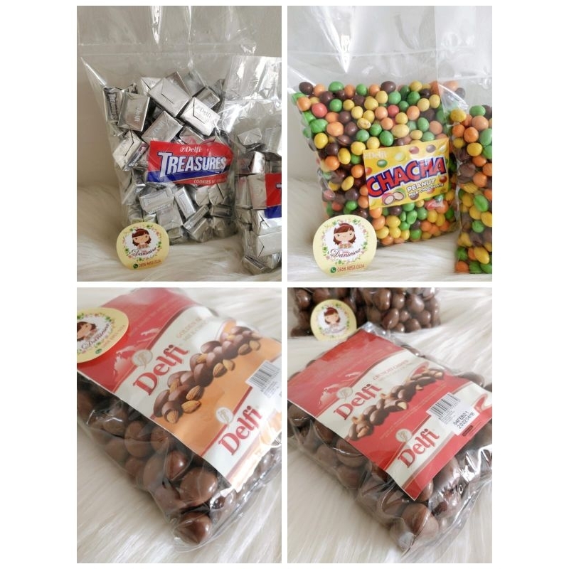 

1kg Coklat DELFI Best Seller Chacha / Maltitos / Chic choc / Treasure / Almond / Mede / Golden Roundies ( SCP )