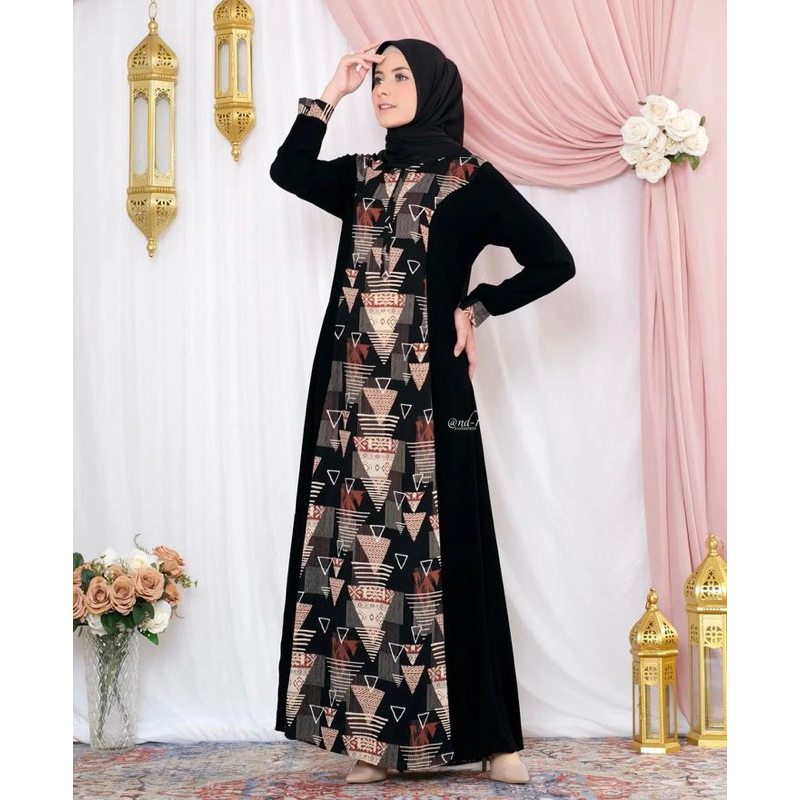 Marina Dress - Gamis @nd-1 - Abaya Hitam - Gamis Hitam - Tanahabng Collection - Seragam Kajian