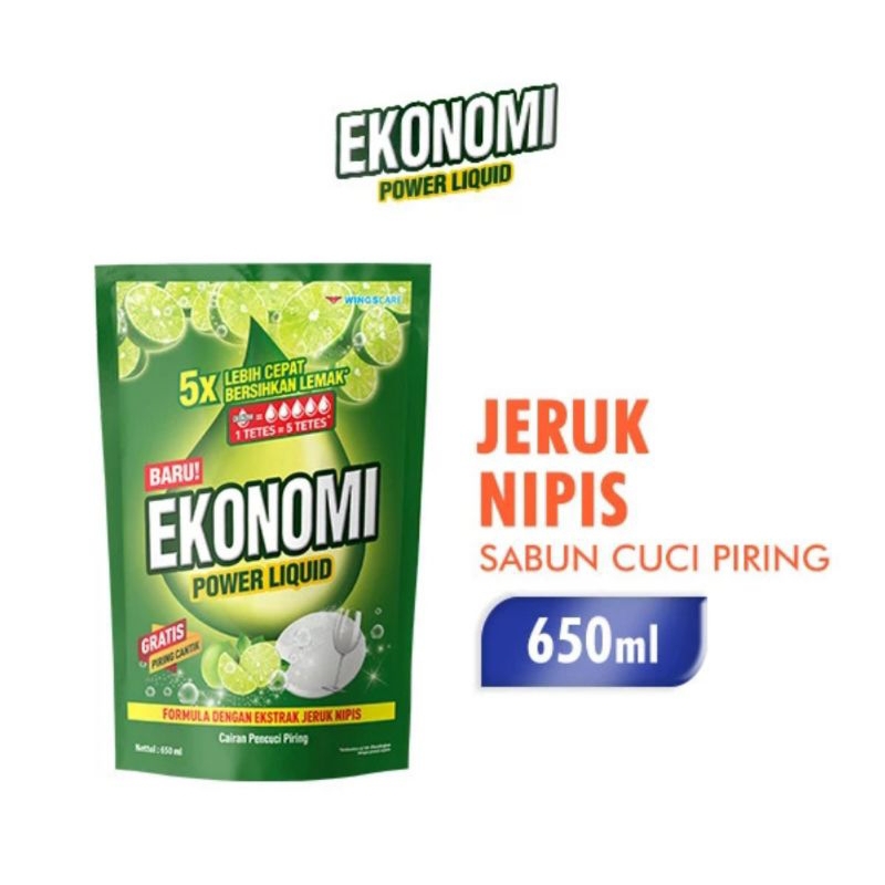 Ekonomi power liquid sabun cuci piring 650 ml