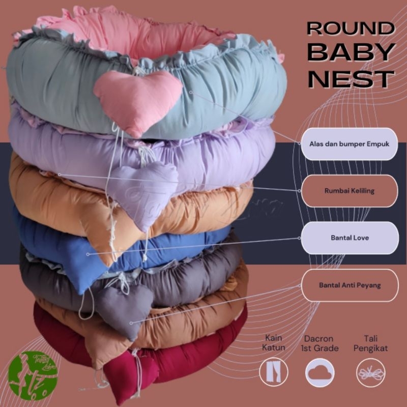 READY Round babynest full beddingset circle baby nest bulat kado lahiran murah terbaik