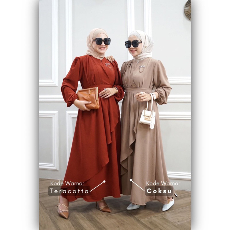 ZAIRA DRESS | DRESS CRINKEL AIRFLOW |GAMIS CANTIK | DRESS KONDANGAN