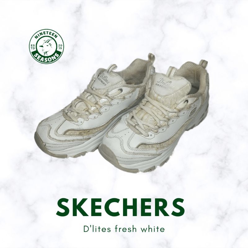 Sepatu Sneakers Skechers D'lites fresh white
