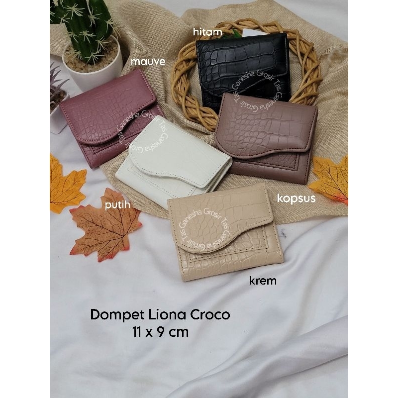 Liona Dompet Croco Lipat Mini Wanita