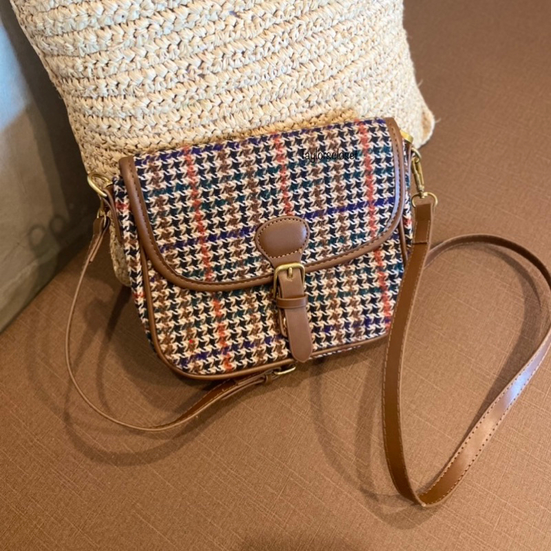 TAYLORSCLOSET - Basic Houndstooth Shoulder Bag