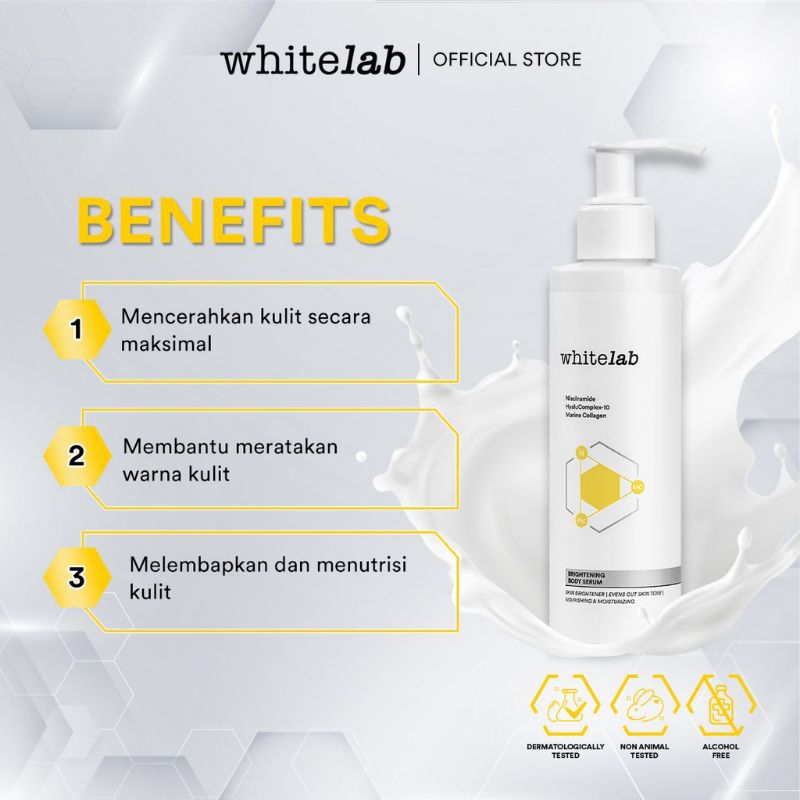 WHITELAB Brightening Body Serum Lotion 200gr BPOM Hand body Whitening Handbody