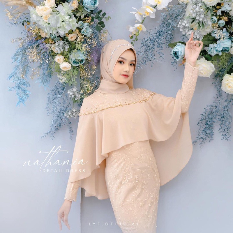 NATHANIA Dress Gaun Baju Kondangan Lamaran Bridesmaid Pesta Tunangan Maternity Wanita Muslimah By LY