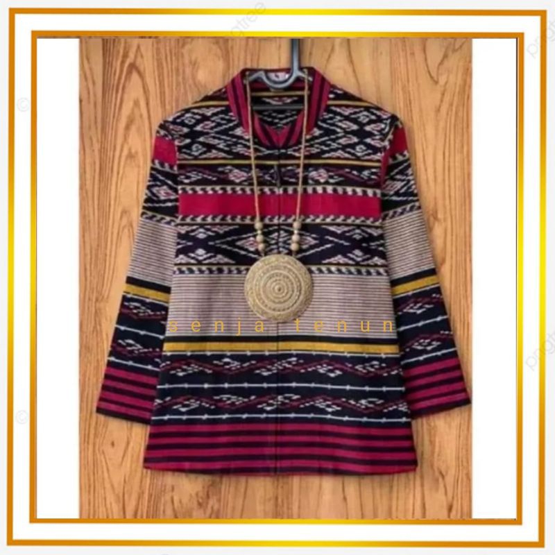 Baju kerja tenun wanita/blouse tenun/atasan tenun wanita