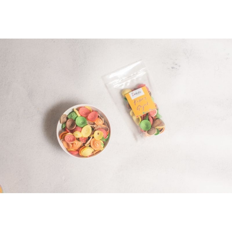 

Snack Kuping Gajah kecil warna warni kemasan plastik kecil