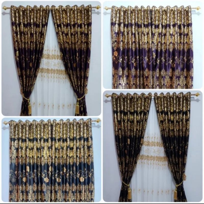 Gorden Blackout Print Emas Motif Mewah (Bianca)
