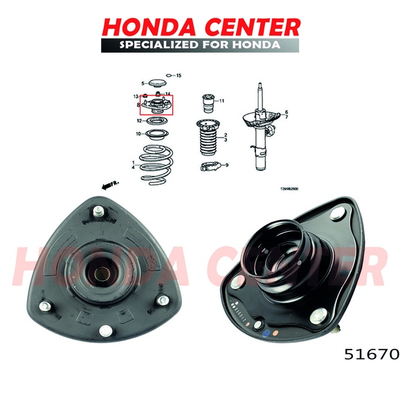 original honda,support shock breaker shok breker shockbreker mounting shockbreaker bantalan shock depan accord cr2 accord  2013 2014 2015 2016 2017 2018 51670-T3V-A01