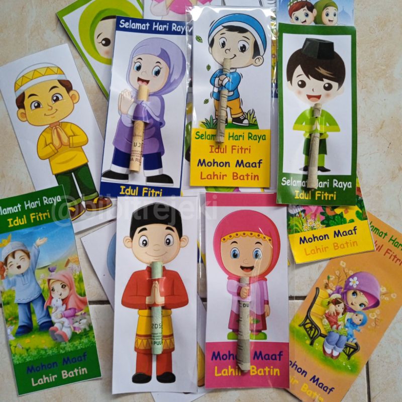 

10 pcs Amplop peluk lebaran angpao idul fitri kartu cartoon lucu unik lebaran kartun amplop hari raya