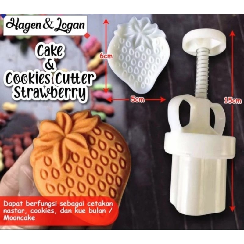 cetakan nastar kue mound cake bentuk strawberi