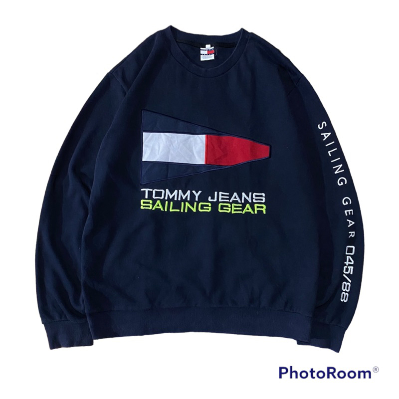 Sweater crewneck Tommy Hilfiger Jeans big logo vintage second origina