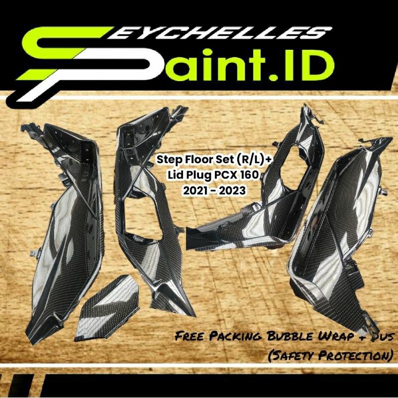 Cover Carbon Pijakan Step Flor PCX 160 Motif Kevlar