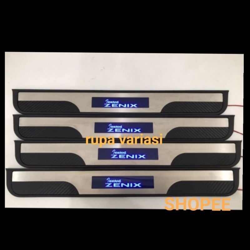 sill plate silplate samping pintu mobil toyota innova inova ZENIX 2023 nyala lampu led biru