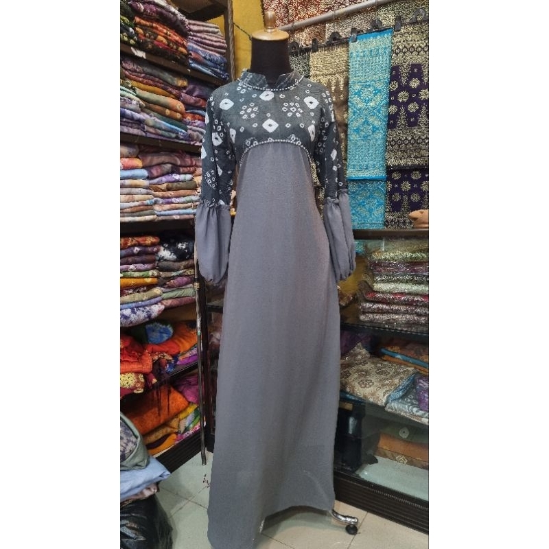 Gamis jumputan Kombinasi