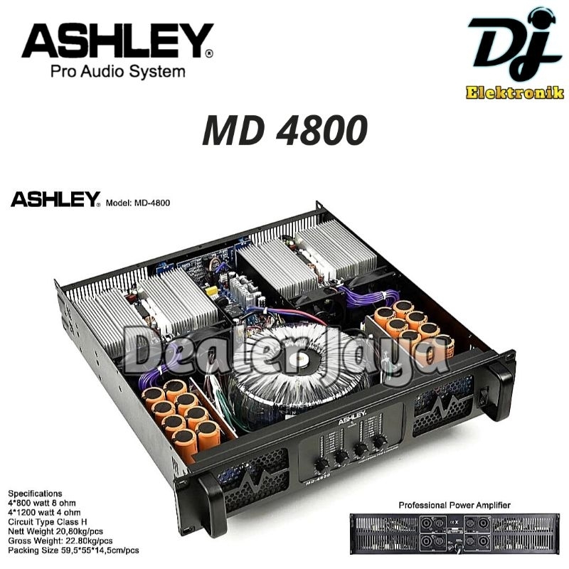 Power Amplifier Ashley MD 4800 / MD4800 - 4 channel