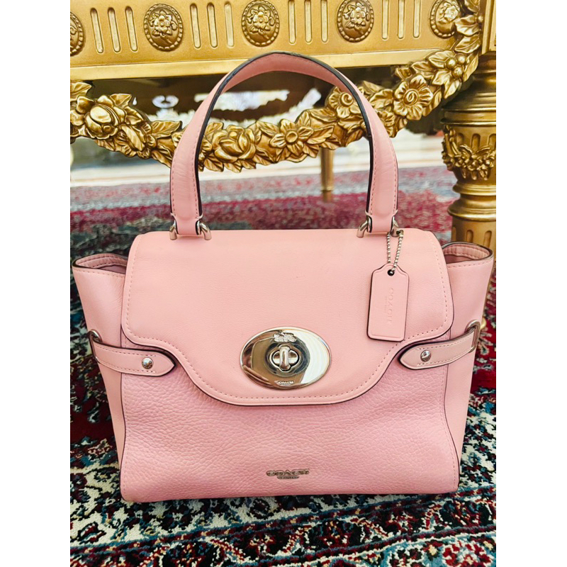 Preloved tas authentic Coach Blake flap petal pink original bag