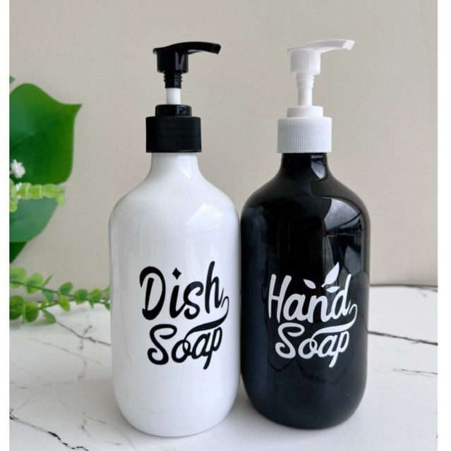 botol N28 NEW 500ml HITAM PUTIH stiker LN . tempat sabun cair pump estetik bottle refill aesthetic estetik